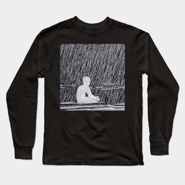 Monk Meditation Long Sleeve T-Shirt by Just Creat Art and Love